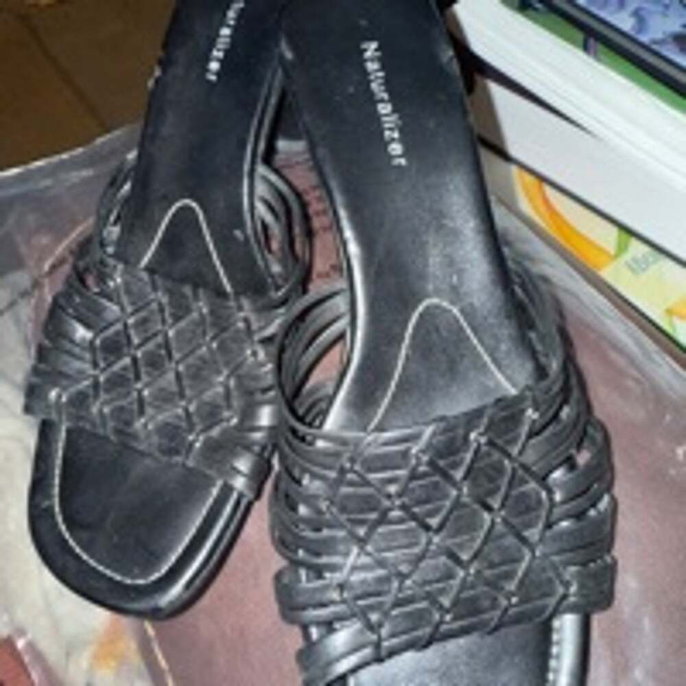 Women's Naturalizer Black Heel Sandals 8 1/2M Mellow Item 0010